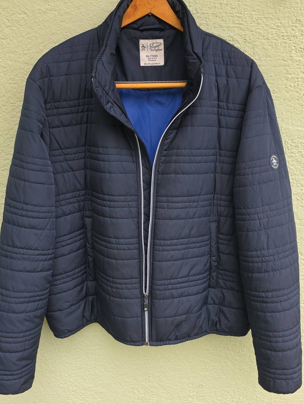 Original Penguin (Philippines) Men's Navy Quilted Bomber Hooded Jacket